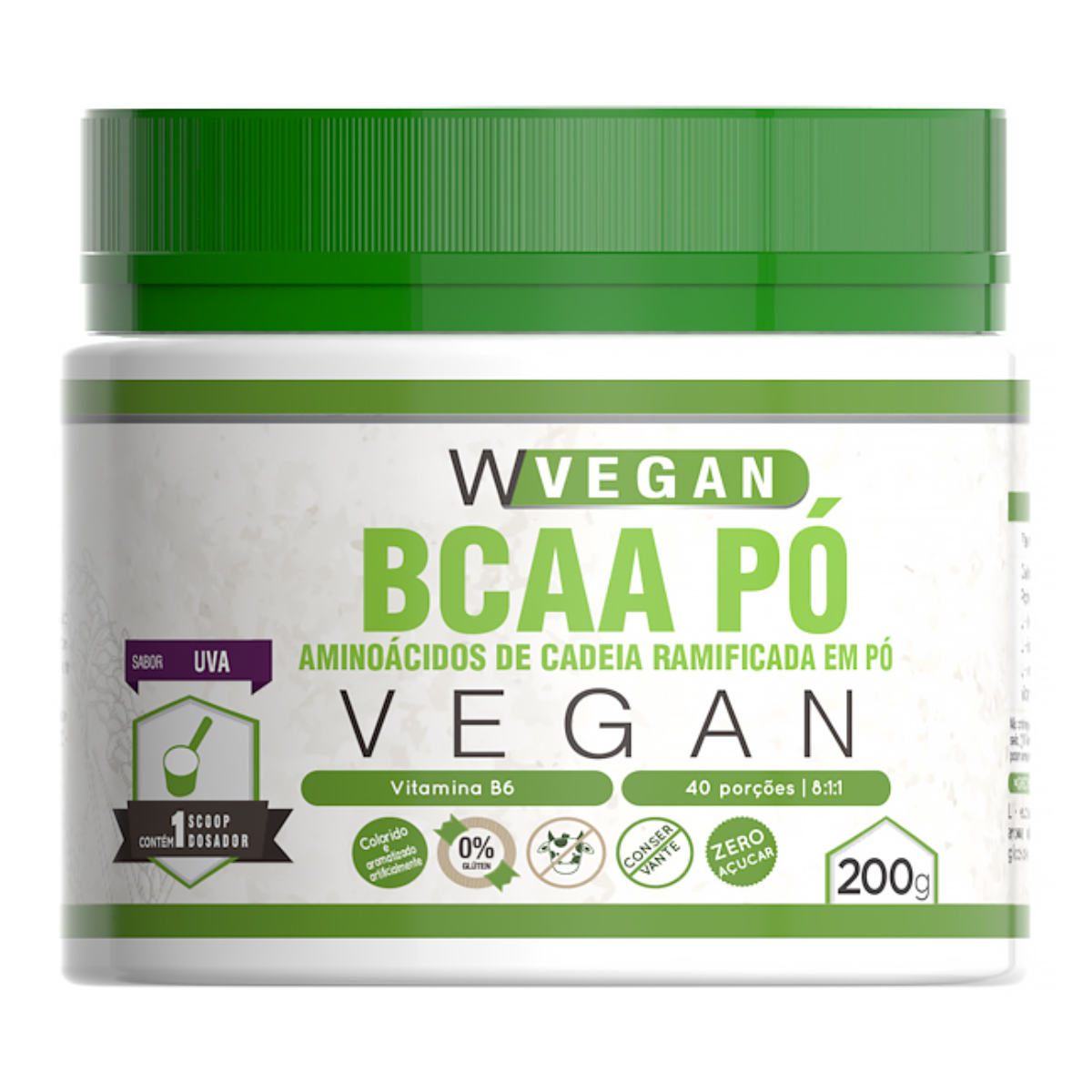 BCAA 200g 811 Sabor Uva Vegan WVegan A maior linha de suplementos