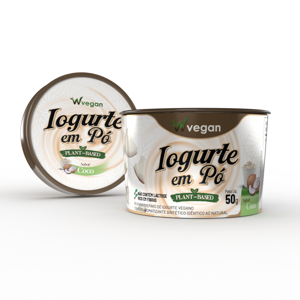 Iogurte Vegano em pó 50g Sabores Neutro , Coco e Morango WVegan - Rende 150g - Imagem 2