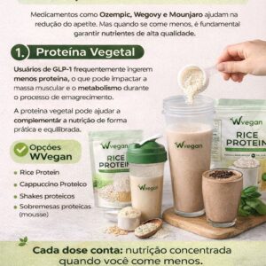 Kit GLP-1 WVegan - 1 Rice Protein 660g + 1 Creatina 200g + 1 Polivegan 60 capsulas Polivitaminico