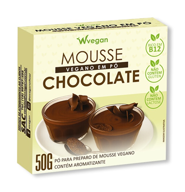 Mousse Vegano em Pó 50g WVegan Sabor Chocolate