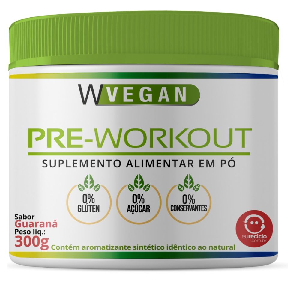 Pre Treino Sem Cafeina 500g WVegan Sabor Guarana