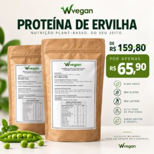 Proteina Isolada de Ervilha 1Kg Sem Sabor Embalagem Refil WVegan Pea Protein