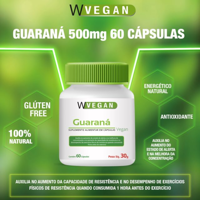 Guarana 500mg 60 capsulas