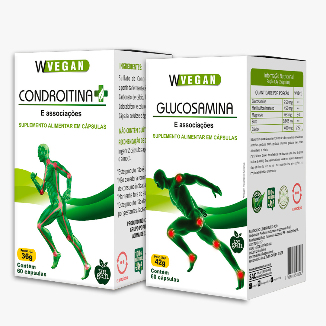 1 Glucosamina 60cp + 1 Condroitina 60cp WVegan