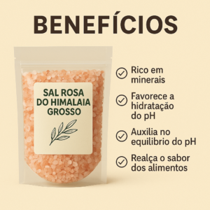 Sal Rosa do Himalaia Grosso 500g Embalagem Refil
