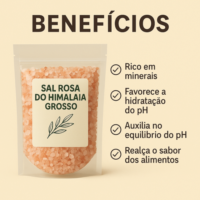 Sal Rosa do Himalaia Grosso 500g Embalagem Refil