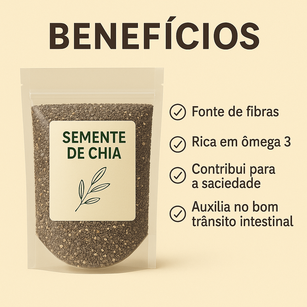 Semente de chia 500g Embalagem Refil