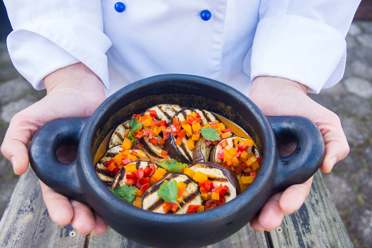 MOQUECA DE BERINJELA (COM LEITE DE COCO EM PÓ)